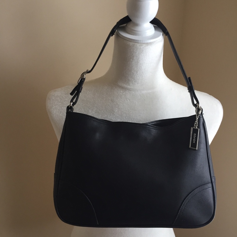 Coach black leather bag.